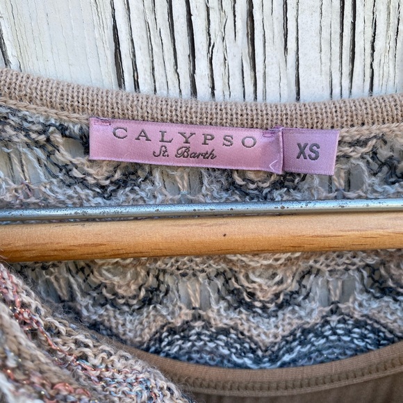 Calypso St Barth Mini Sleeveless Knit Neutral Colored Dress With Under Slip XS - Picture 4 of 6